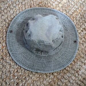 Vintage Cherokee Hat Cotton Khaki Green Bucket Hat. Snap Up Sides